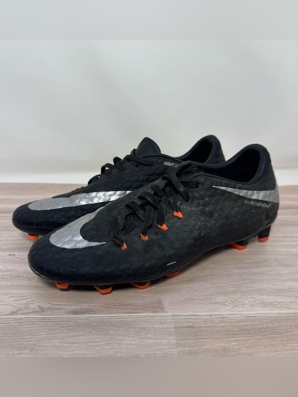 Men’s Nike Black Hypervenom Phelon 3 FG Soccer Cleats 852556-001 Size 7.5
